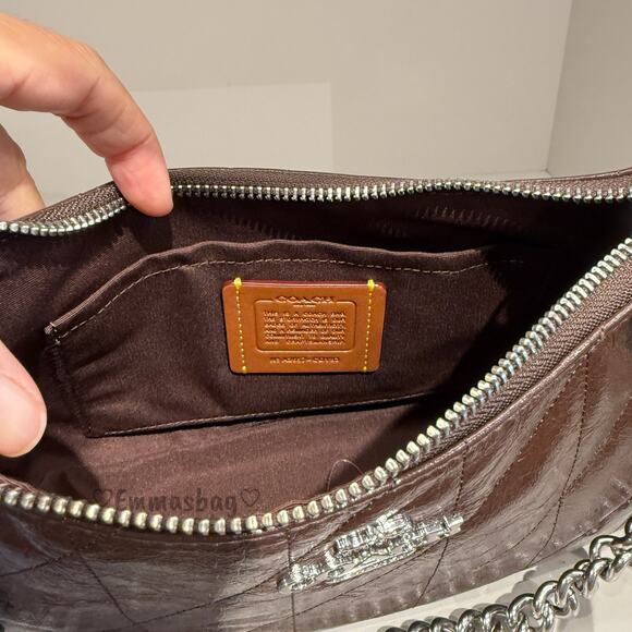 Coach Teri Shoulder Bag With Quilting CDY83 crinkle leather/Silver/Maple - Picture 4 of 5